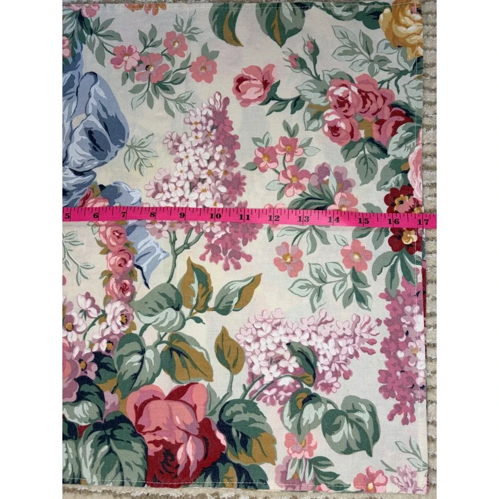 Ralph Lauren Floral Cloth Napkins Pink Rose Lilac Cottagecore Vintage Style 2pc